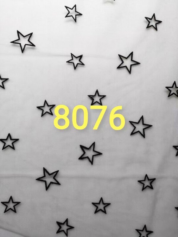 HG6110 Hot Sales Red Heart Flocked Printing Tulle Fabric For Skirt