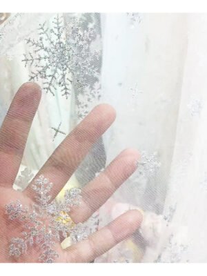 HG6691 Tulle Fabric With Glitter Snowflake For Girl Dress Bridal Lace Fabric