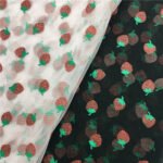 HG6681 100% Nylon Little Small Strawberry Pattern Glitter Tulle For Garment