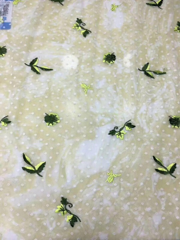 HG 1018 embroidered tulle flower embroidery  fabric  girls dress tulle robe tulle fabric