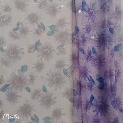 Non-elastic composite mesh large chrysanthemum printing small butterfly magic color bronzing fairy beautiful tulle fabric
