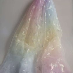 New style delicate and dense American mesh cloth digital gradient printing Magic Color Butterfly gilding fairy mesh