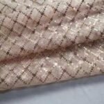 Brocade Reinforced Sesh Rhombus With Small Flower Sequined Embroidered