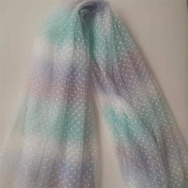 Mesh Bottom Cloth Small Q-point Double-Sided Flocking Rainbow Tulle