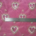 HG1122 Tulle Lace Fabric Heart Design Feather Sequins Embroidery