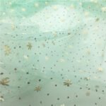 HG6377 100% Polyester Multicolor 3D Flower Tulle Roll Fabric With Glitter