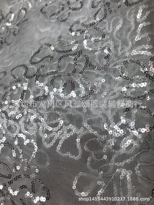 HG 1024 Tulle Lace Fabric Gold Embroidery Sequin