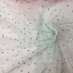 HG6678 Shimmer Faming Polka Dot Mesh Fabric