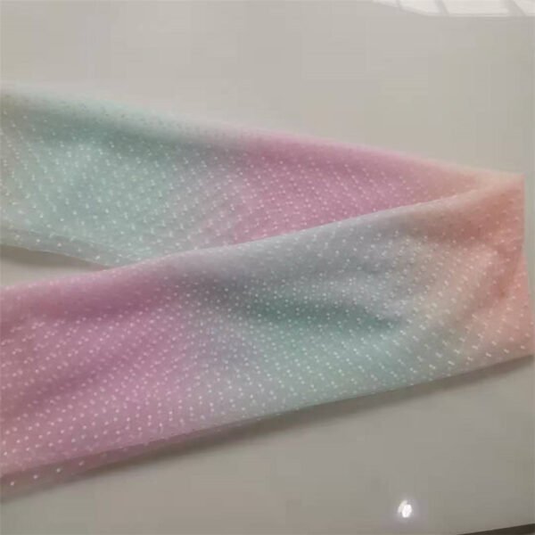 Mesh Bottom Cloth Small Q-point Double-Sided Flocking Rainbow Tulle