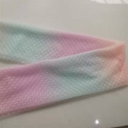 Mesh Bottom Cloth Small Q-point Double-Sided Flocking Rainbow Tulle
