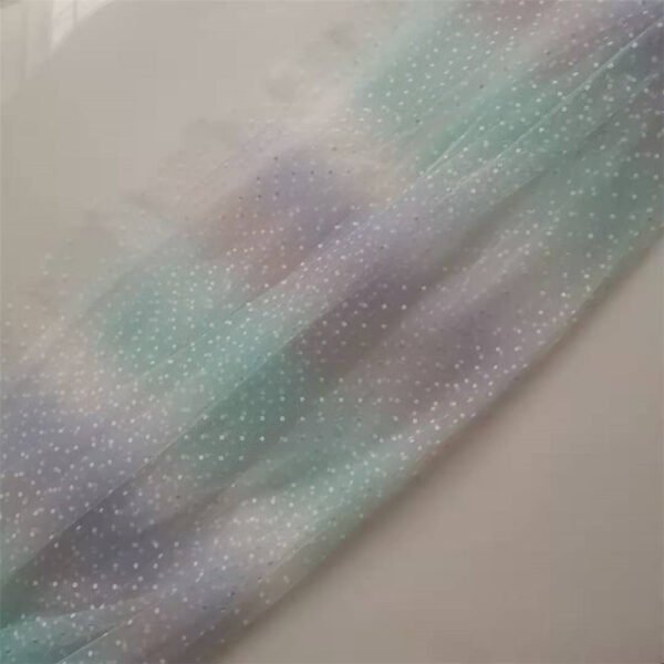 Mesh Bottom Cloth Small Q-point Double-Sided Flocking Rainbow Tulle