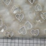 HG1122 Tulle Lace Fabric Heart Design Feather Sequins Embroidery