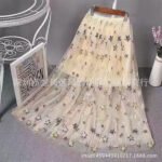 HG 1029 gold sequin fabric sequin mesh multi color sequin fabric lace star glitter tulle