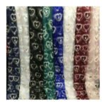 HG1122 Tulle Lace Fabric Heart Design Feather Sequins Embroidery
