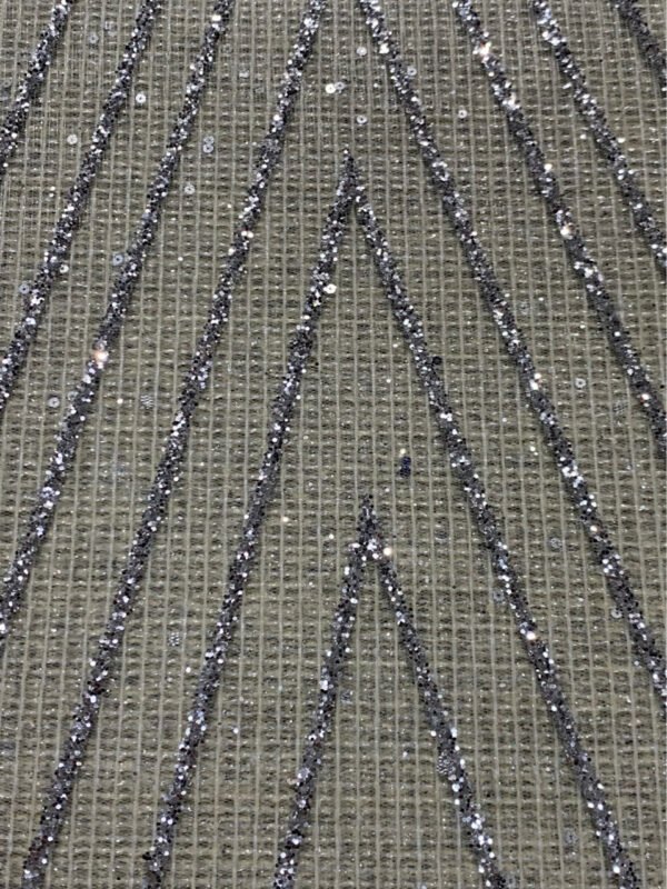 Mesh Silver Chip Gold Spray Tulle Fabric Fashion Bridal Glitter Lace