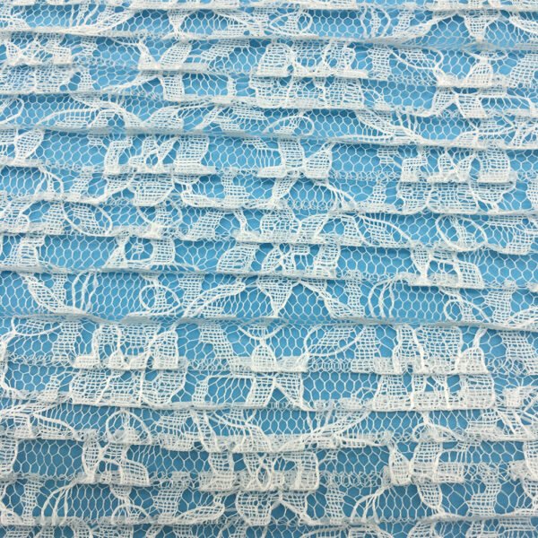 HG6719 Pleated Wrinkle Plicated Ruffle Tulle Lace Fabric For Tutu Dress
