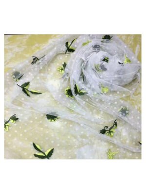 HG 1018 embroidered tulle flower embroidery  fabric  girls dress tulle robe tulle fabric