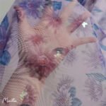 Non-elastic composite mesh large chrysanthemum printing small butterfly magic color bronzing fairy beautiful tulle fabric