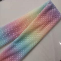 Mesh Bottom Cloth Small Q-point Double-Sided Flocking Rainbow Tulle