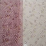 New Polyester transparent thin diamond dot jacquard mesh cherry flower digital printing small fresh mesh in stock