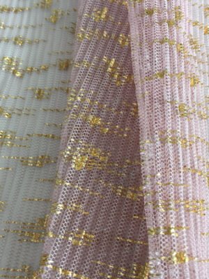 HG6717 Best Selling Pleated Gilding Plicated Tulle Fabric For Dress