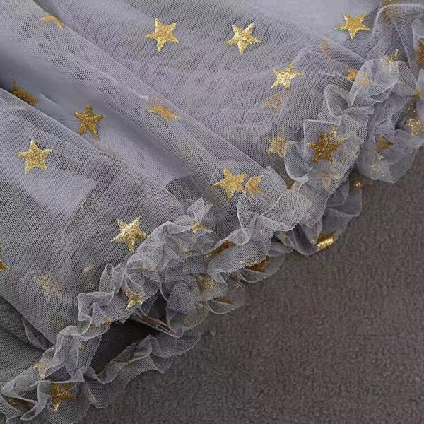 HG6105 Wholesale Star Glitter 100% Polyester Mesh Fabric