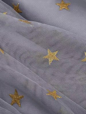 HG6105 Wholesale Star Glitter 100% Polyester Mesh Fabric