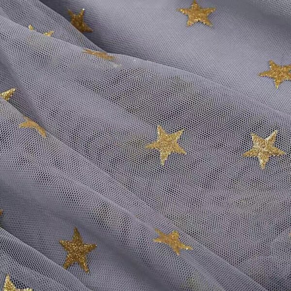 HG6105 Wholesale Star Glitter 100% Polyester Mesh Fabric