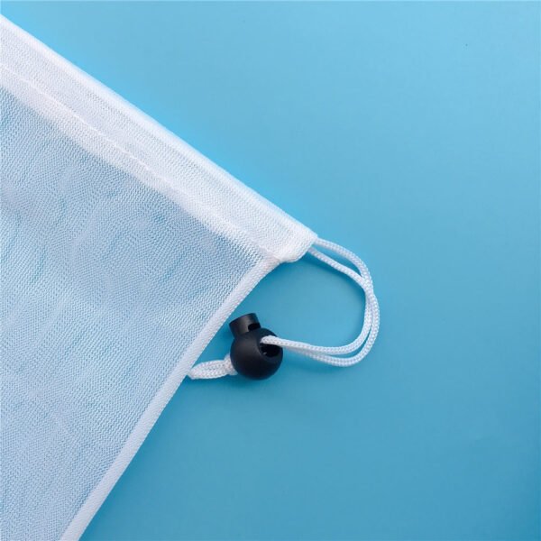 ECO Friendly Custom Logo Drawstring String Shopping Washable Net  Reusable RPET Mesh Produce Bags For Fruits And Vegetables
