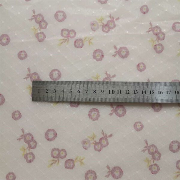 New Polyester transparent thin diamond dot jacquard mesh cherry flower digital printing small fresh mesh in stock