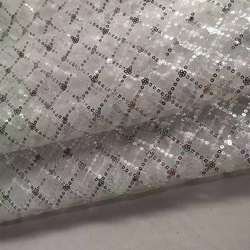 Brocade Reinforced Sesh Rhombus With Small Flower Sequined Embroidered