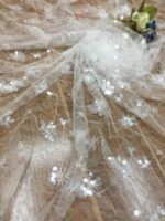 HG 1027 lace fabric with sequins nigeria laces lace bridal colorful crystal sequins heavy beaded fabric sequin fabric