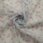 New Polyester transparent thin diamond dot jacquard mesh cherry flower digital printing small fresh mesh in stock