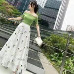 HG 1018 embroidered tulle flower embroidery  fabric  girls dress tulle robe tulle fabric
