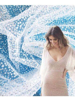 HG6709 High Fastness Quality Shiny Tulle Mesh Glitter Fabric For Wedding Dress