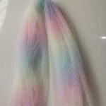 Mesh Bottom Cloth Small Q-point Double-Sided Flocking Rainbow Tulle