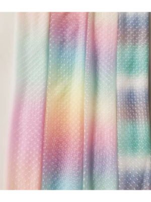 Mesh Bottom Cloth Small Q-point Double-Sided Flocking Rainbow Tulle