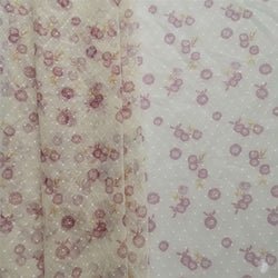 New Polyester transparent thin diamond dot jacquard mesh cherry flower digital printing small fresh mesh in stock