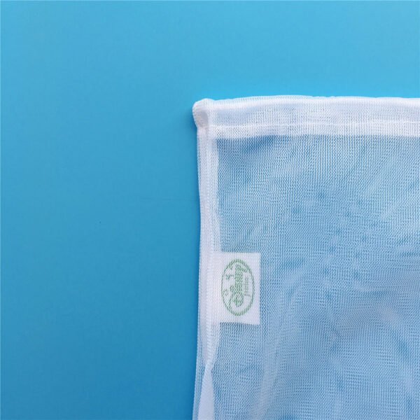 ECO Friendly Custom Logo Drawstring String Shopping Washable Net  Reusable RPET Mesh Produce Bags For Fruits And Vegetables