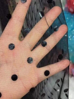 HG6371 Fashion Designs Jacquard Polka Dot Mesh Dress Tulle Fabric