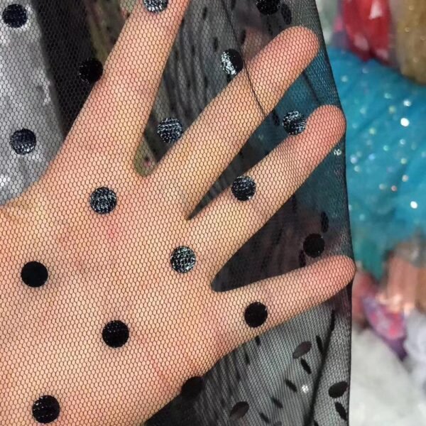 HG6371 Fashion Designs Jacquard Polka Dot Mesh Dress Tulle Fabric