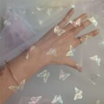 New style delicate and dense American mesh cloth digital gradient printing Magic Color Butterfly gilding fairy mesh