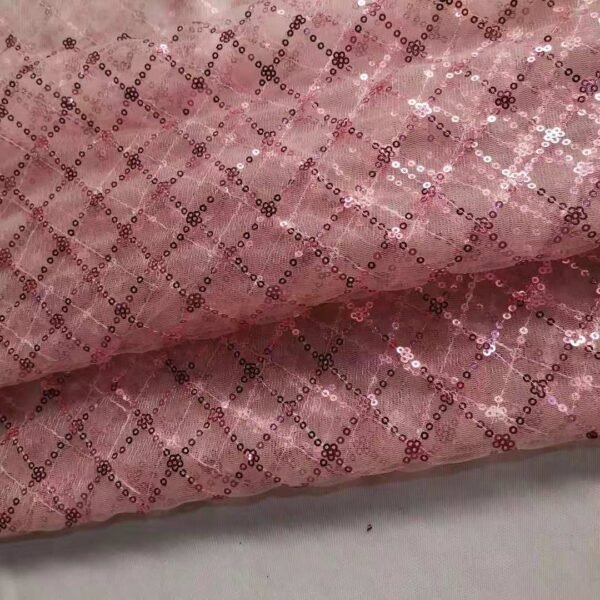 Brocade Reinforced Sesh Rhombus With Small Flower Sequined Embroidered