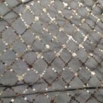Brocade Reinforced Sesh Rhombus With Small Flower Sequined Embroidered