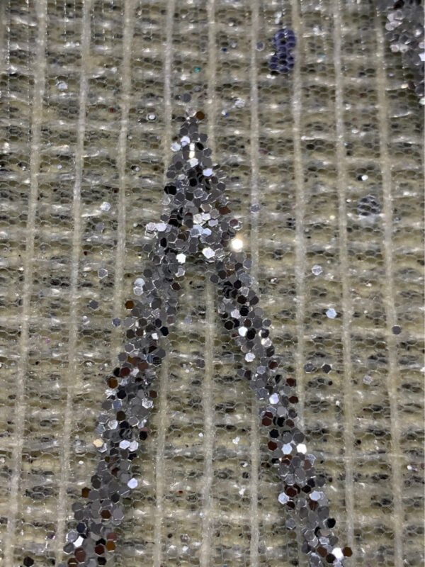 Mesh Silver Chip Gold Spray Tulle Fabric Fashion Bridal Glitter Lace
