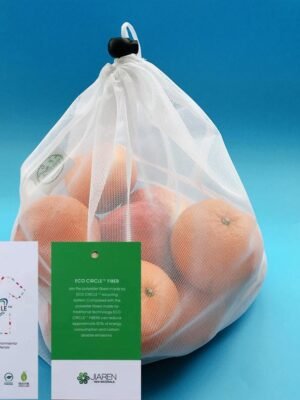 ECO Friendly Custom Logo Drawstring String Shopping Washable Net  Reusable RPET Mesh Produce Bags For Fruits And Vegetables