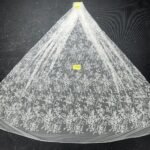 LC3598-10 Pure Silver Bridal Glitter Lace