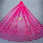 LC7177 Custom 3D Embellished Tulle Fabric