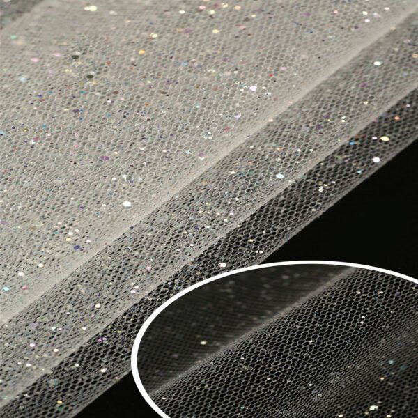 HGP02 White Sparkle Glitter Fabric