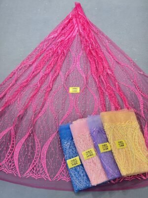 LC7208 Custom 3D Embellished Tulle Fabric